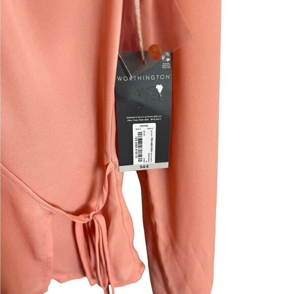 NWT Worthington Womens Blouse Peach Size PL - Picture 2 of 5